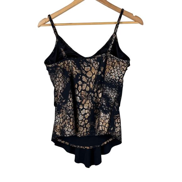 Magicsuit NWT Rita Tankini Top Gold Rush Size 12 Tiered Ruffle V-Neck Adjustable - Picture 3 of 11